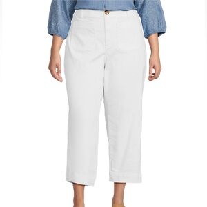 NWT Nurture by Westbound Wide Leg Crop White Jeans Women’s Plus Size 22W